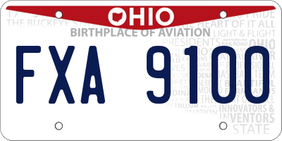 OH license plate FXA9100