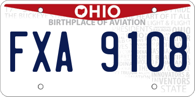 OH license plate FXA9108