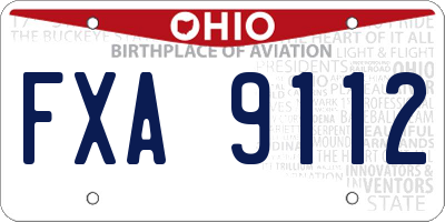 OH license plate FXA9112