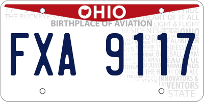 OH license plate FXA9117