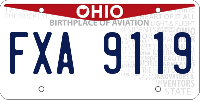 OH license plate FXA9119