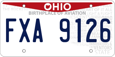 OH license plate FXA9126