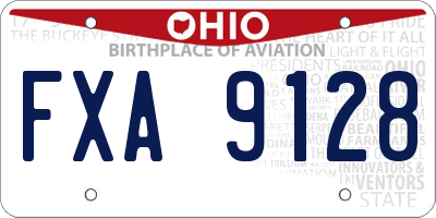OH license plate FXA9128
