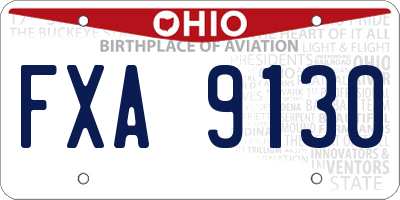 OH license plate FXA9130