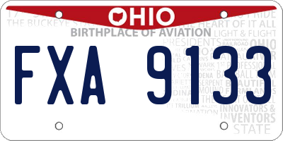 OH license plate FXA9133