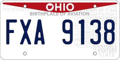 OH license plate FXA9138