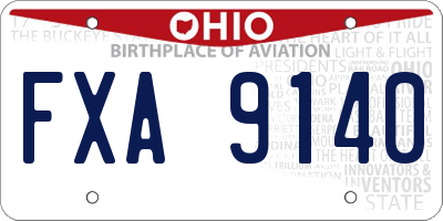 OH license plate FXA9140