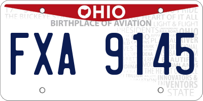 OH license plate FXA9145