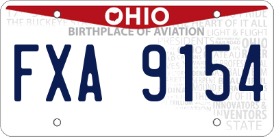 OH license plate FXA9154