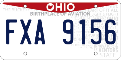 OH license plate FXA9156