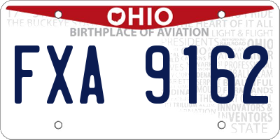 OH license plate FXA9162
