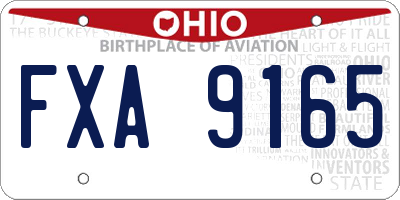 OH license plate FXA9165