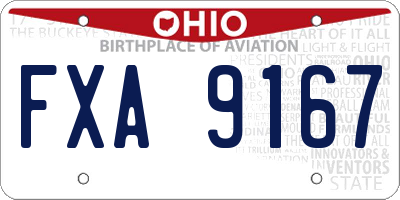 OH license plate FXA9167