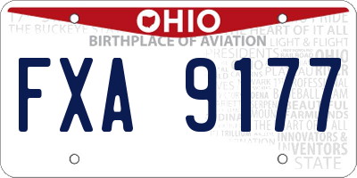 OH license plate FXA9177