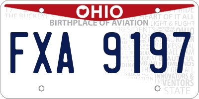 OH license plate FXA9197
