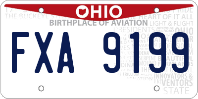 OH license plate FXA9199