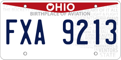 OH license plate FXA9213
