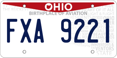 OH license plate FXA9221