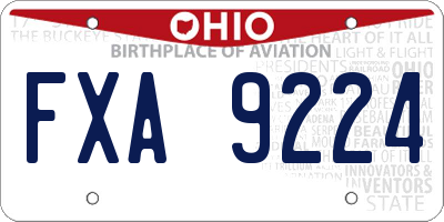 OH license plate FXA9224