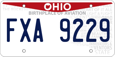 OH license plate FXA9229