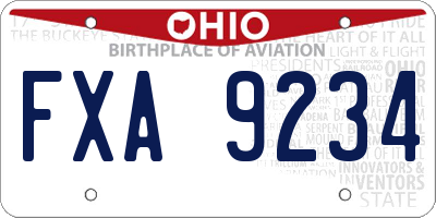 OH license plate FXA9234