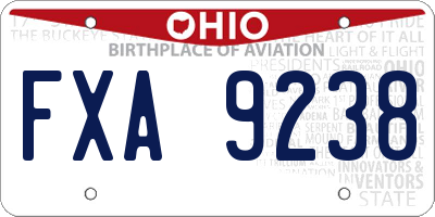 OH license plate FXA9238