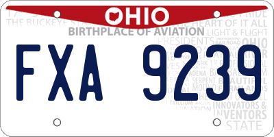 OH license plate FXA9239