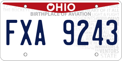 OH license plate FXA9243