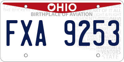 OH license plate FXA9253