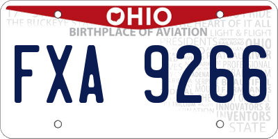 OH license plate FXA9266