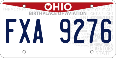 OH license plate FXA9276