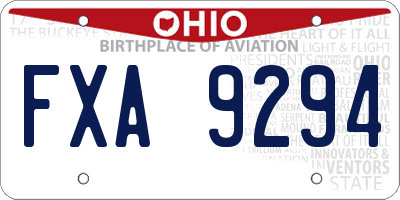 OH license plate FXA9294