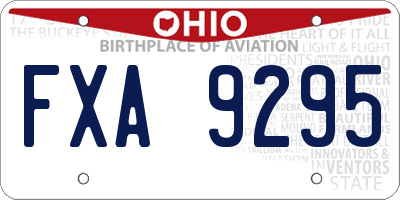 OH license plate FXA9295