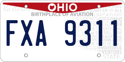 OH license plate FXA9311