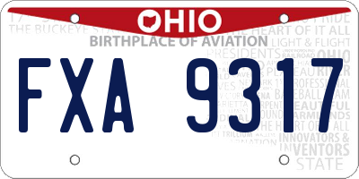 OH license plate FXA9317