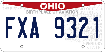 OH license plate FXA9321