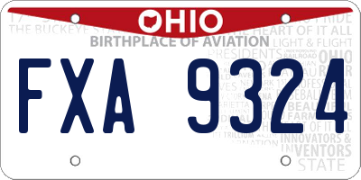 OH license plate FXA9324
