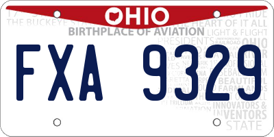 OH license plate FXA9329