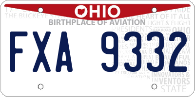 OH license plate FXA9332