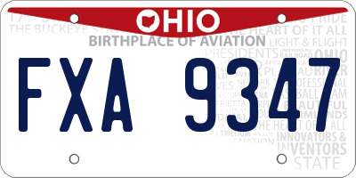 OH license plate FXA9347