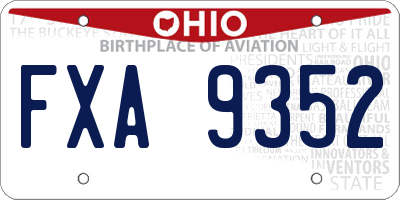 OH license plate FXA9352