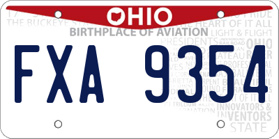 OH license plate FXA9354
