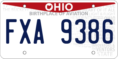 OH license plate FXA9386