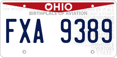 OH license plate FXA9389