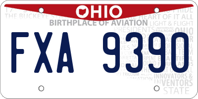 OH license plate FXA9390
