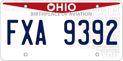OH license plate FXA9392