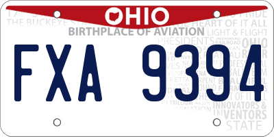 OH license plate FXA9394