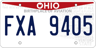 OH license plate FXA9405