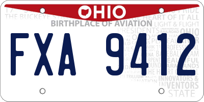 OH license plate FXA9412