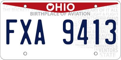OH license plate FXA9413